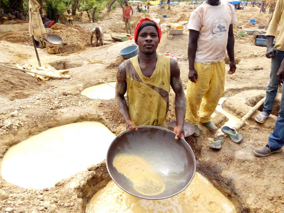 Gold panner in Burkina Faso